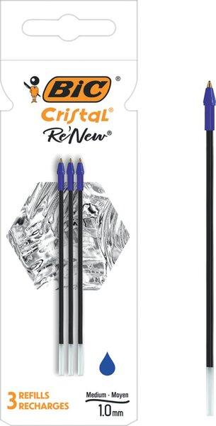 Actual product image Bic Biros refill Cristal RE'NEW (Gel mine, Blue, 0.40 mm)