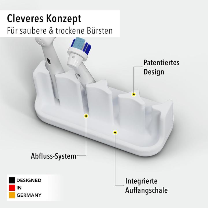 Actual product image Qikfresh Aufsteckbürstenhalter 4er Weiss (Toothbrush holder)