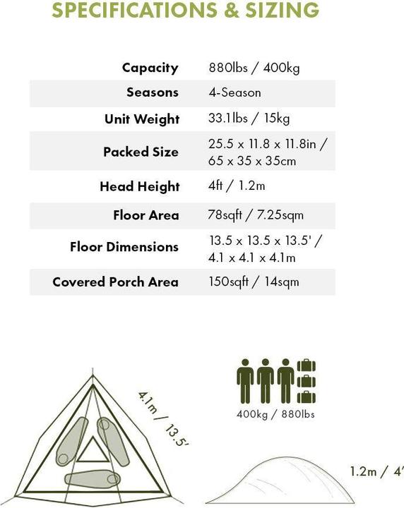 Image du produit Tentsile Stingray Safari (Tente d'arbre, 15 kg, 3 personnes)