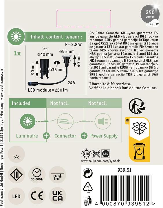 Image du produit Paulmann Plug & Shine Floor Mini (95 lm, IP65)
