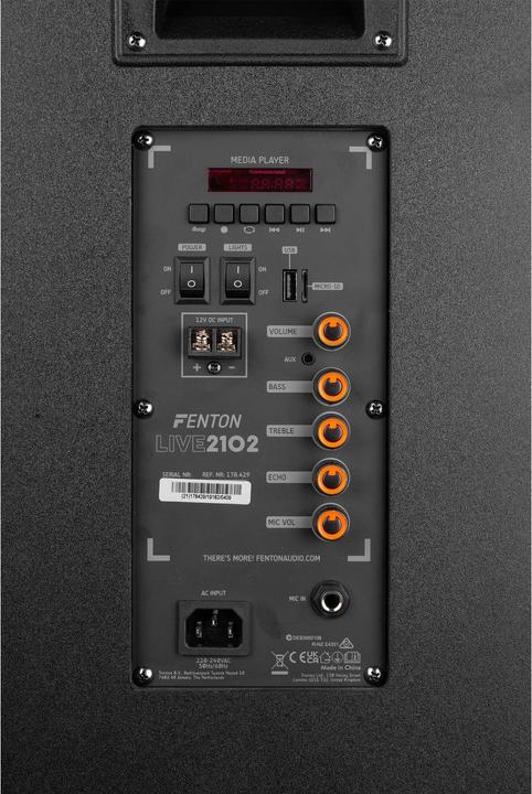 Immagine prodotto Fenton Party speaker - LIVE2102 Partystation met Bluetooth en lichteffecten - Met (Attivo)