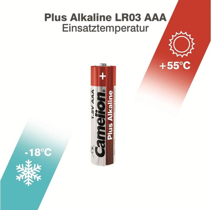 Immagine prodotto Camelion Batteria Plus Alcalina LR03 Micro AAA (2 pz.) (2 pz., AAA, 1250 mAh)
