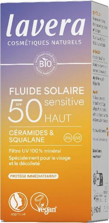 Actual product image Lavera Sonnenfluid sensitiv LSF50 Tube 40 ml (Sun cream face, SPF 50, 40 ml)