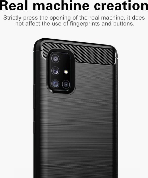 Image du produit Cadorabo TPU Ultra Slim carbon edelstahl Combi Cover (Samsung Galaxy A71 5G)