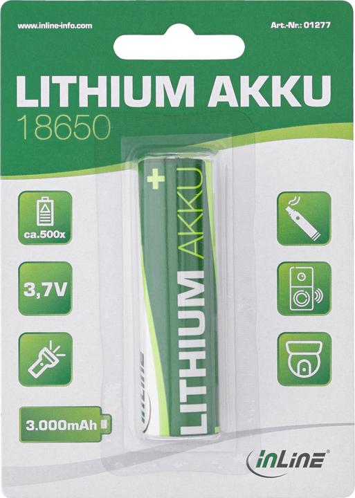 Immagine prodotto InLine Batteria agli ioni di litio (1 pz., 18650, 3000 mAh)