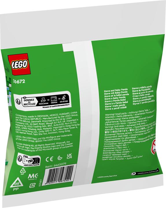 Actual product image Minecraft Steve with baby panda (30672, LEGO Minecraft)