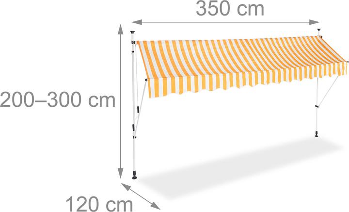 Image du produit Relaxdays Marquise de balcon sans perçage (3.50 m)