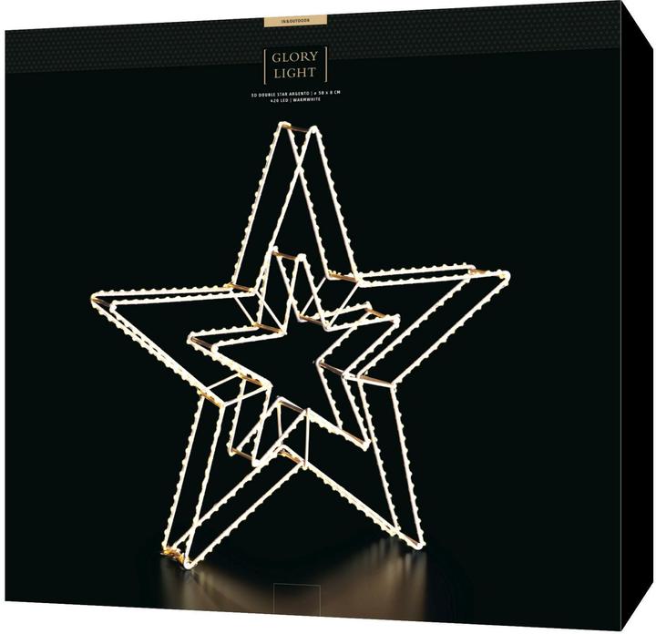 Actual product image STT 3D LED Star Double Argento 420 LED, Ø 58 cm