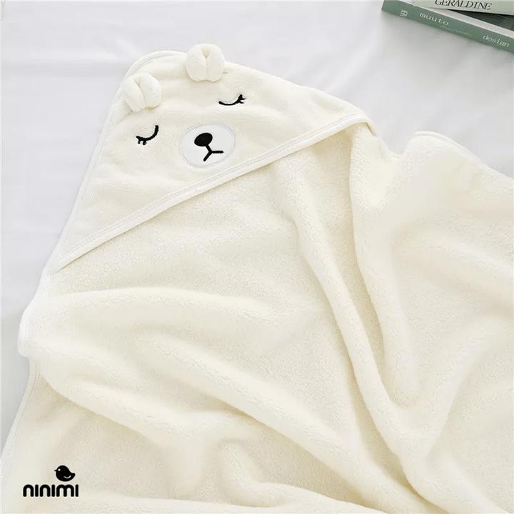 Image du produit Ninimi Serviette de bain à capuche pour bébé (ours polaire)