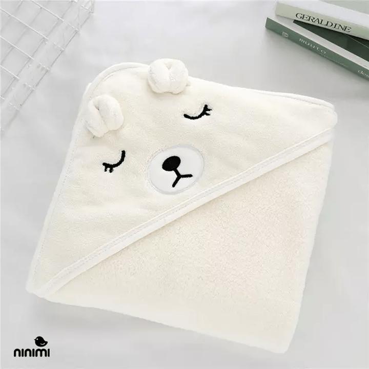 Image du produit Ninimi Serviette de bain à capuche pour bébé (ours polaire)