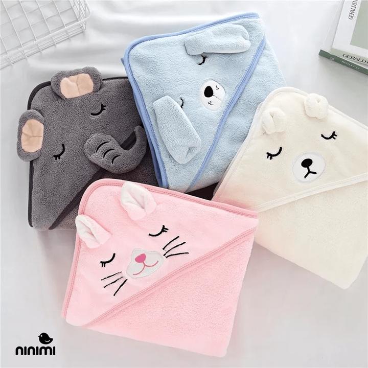 Image du produit Ninimi Serviette de bain à capuche pour bébé (ours polaire)