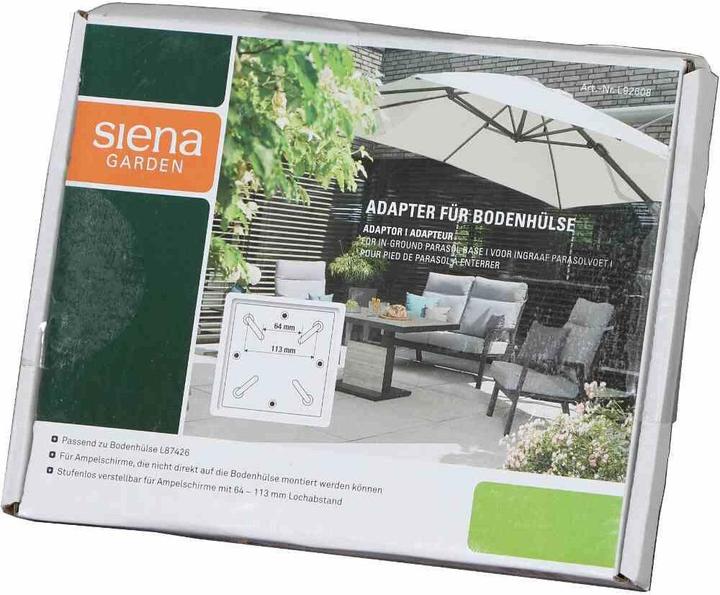 Immagine prodotto Siena Garden Piastra adattatore universale, 64-113 mm, telaio in acciaio verniciato a polvere in colore