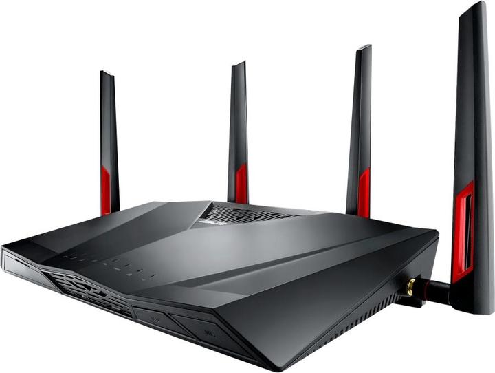 Produktbild ASUS DSL-AC88U wireless router Gigabit Ethernet Dual-band ( / ) Black, Red