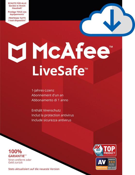 Actual product image McAfee LiveSafe (1 User, 12 months)