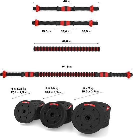 Produktbild HMS SGP20 (4 x 2 kg, 4 x 1.5 kg, 4 x 1.25 kg)