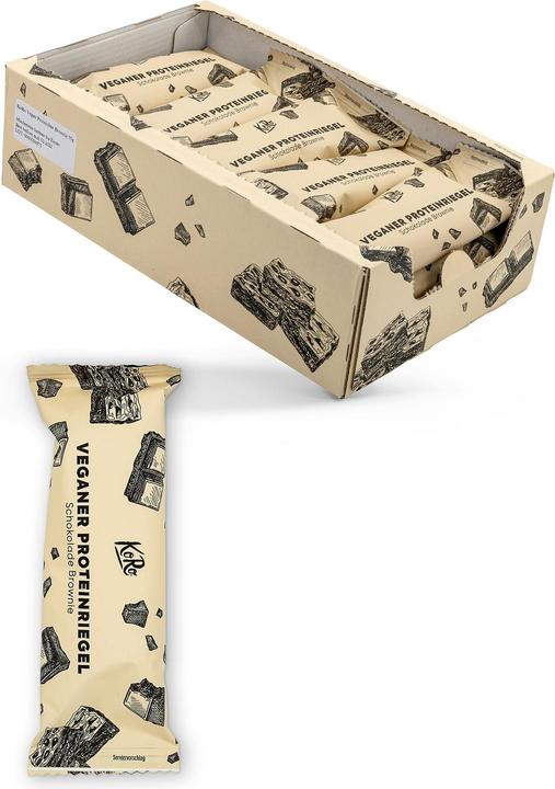 Image du produit KoRo Barre protéinée végétalienne au goût de brownie, enrobée de chocolat. Avec édulcorants. (1 pcs, 825 g)
