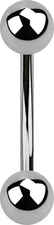 Actual product image Star Piercing Sterile micro banana silver with two balls (without brass, Titanium G23)