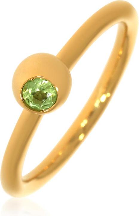 Immagine prodotto Xen Anello con peridoto da 3 mm circa 0,12 carati placcato in oro giallo (58, 925 Argento)