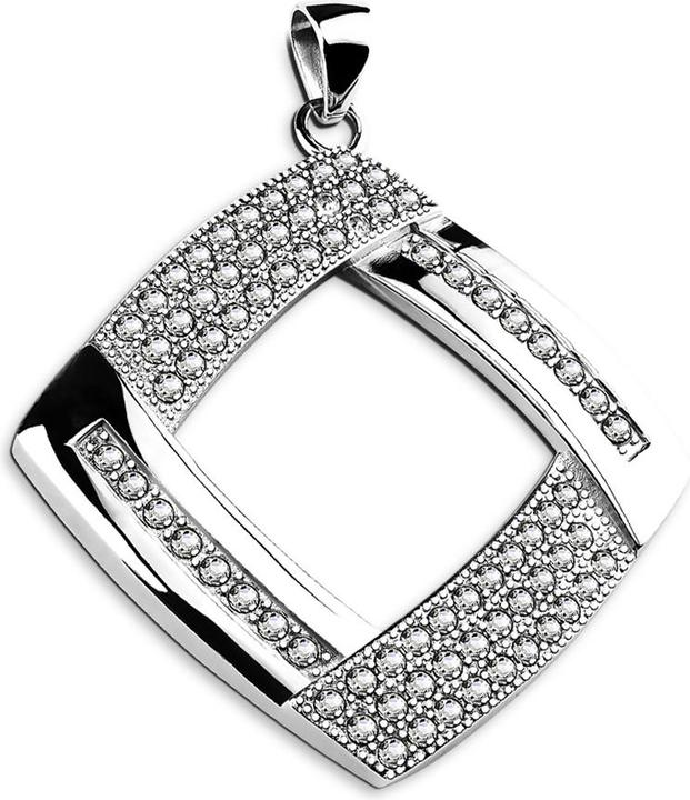 Immagine prodotto Star Piercing Ciondolo quadrato in argento con cristallo (Acciaio chirurgico 316L)