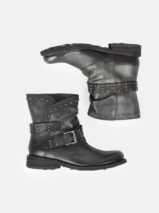 Produktbild Felmini GREDO D905 Bikerstiefel mit dekorativen Nieten entlang des Schafts und Schnallenriemen, mit einem Vi (36)