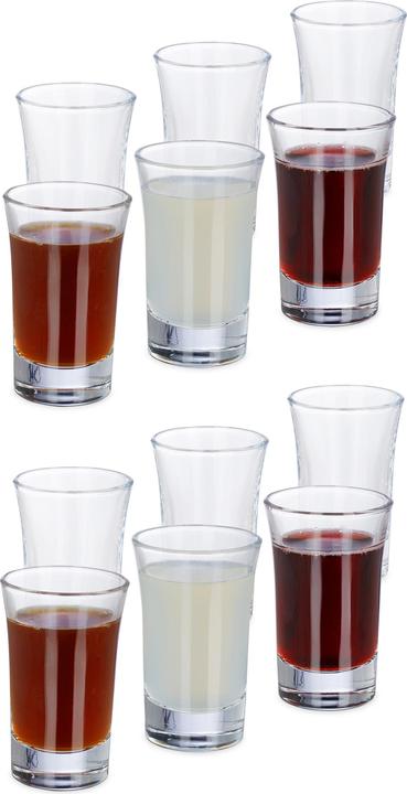 Produktbild Relaxdays Schnapsgläser (0.40 dl, 12 x, Schnapsgläser + Shotgläser)