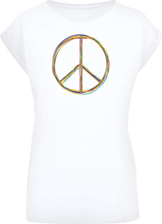 Produktbild Merchcode Peace Multicolor with Ladies Extended Shoulder Tee - 161399 (XS)