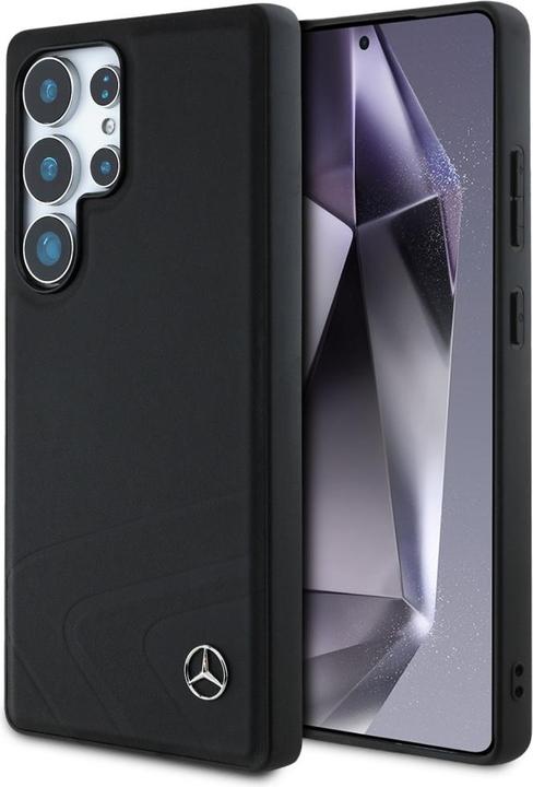 Actual product image Mercedes Leather Horizontal Debossed Curves MagSafe Case for Samsung Galaxy S25 Ultra - Black (Samsung Galaxy S25 Ultra)