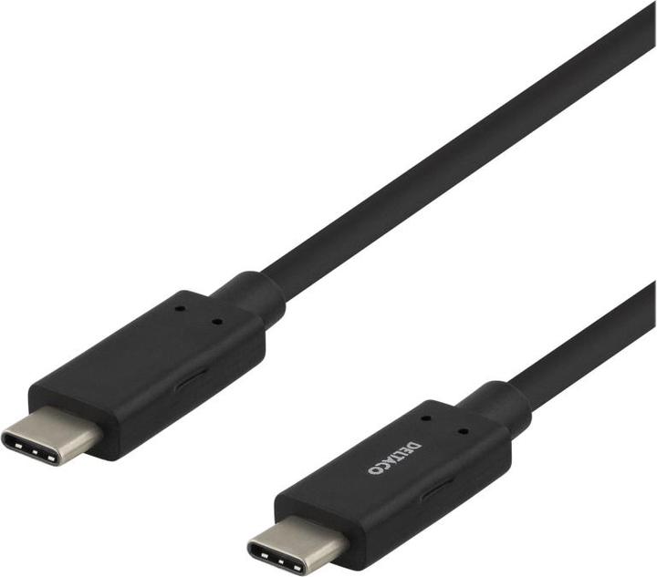 Actual product image Deltaco USB-C to USB-C cable, 1m, 60W 3A, USB 3.1 Gen, E-Marker black (1 m, USB 3.2 Gen 1)