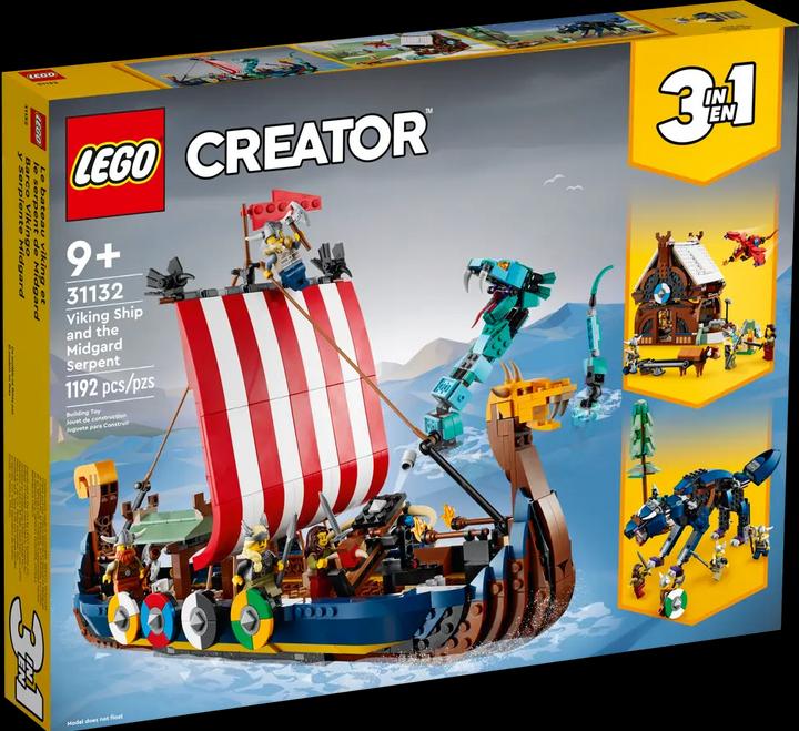 Actual product image LEGO Viking ship with Midgard serpent (31132, LEGO Creator 3-in-1)