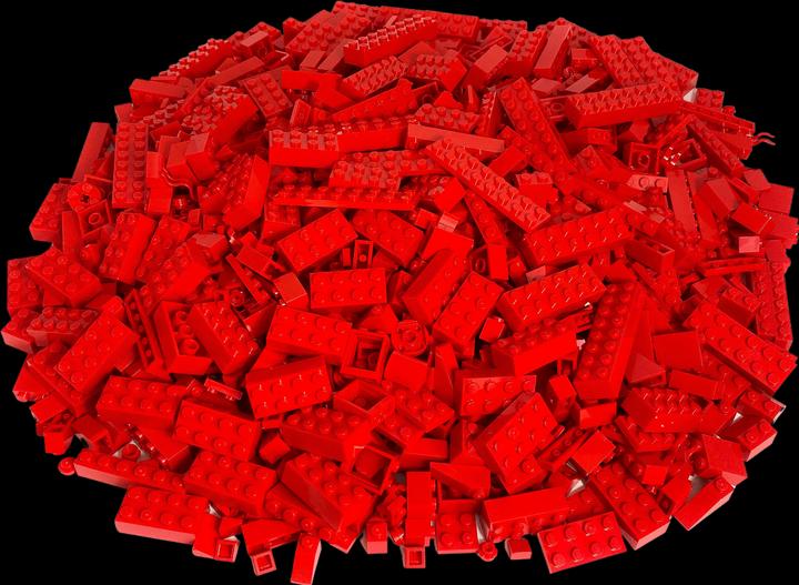 Actual product image LEGO Bricks Red mixed - 50 pieces - Red bricks mix - NEW (LEGO Accessories)