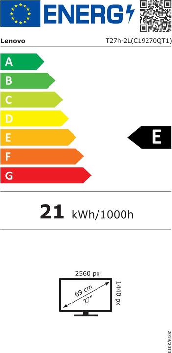Energie-Label Lenovo ThinkVision T27h-2L (2560 x 1440 Pixel, 27")