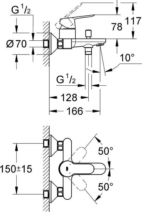 Image du produit Grohe Einhand-Wannenbatterie BAUEDGE