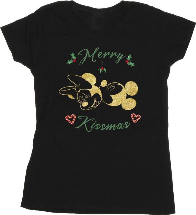 Actual product image Disney Womens/Ladies Mickey Mouse Merry Kissmas Cotton T-Shirt (L)