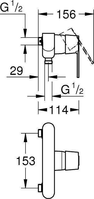Immagine prodotto Grohe Get Brausearmatur, Aufputz, Stichmass 153mm, chrom (CH-Variante)