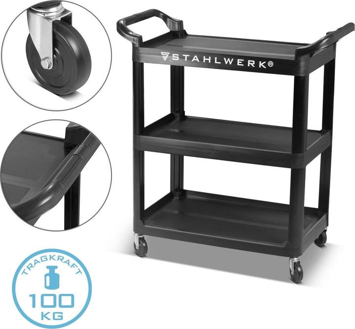Actual product image Stahlwerk Tool trolley TC-92 ST with 100 kg load capacity Workshop trolley Rolling trolley (1 x)