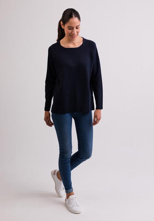 Produktbild Cash-Mere Kaschmir Rundhals Pullover mit Seitenschlitzen (L)