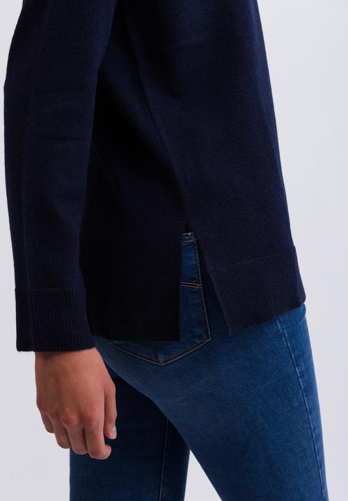 Produktbild Cash-Mere Kaschmir Rundhals Pullover mit Seitenschlitzen (L)