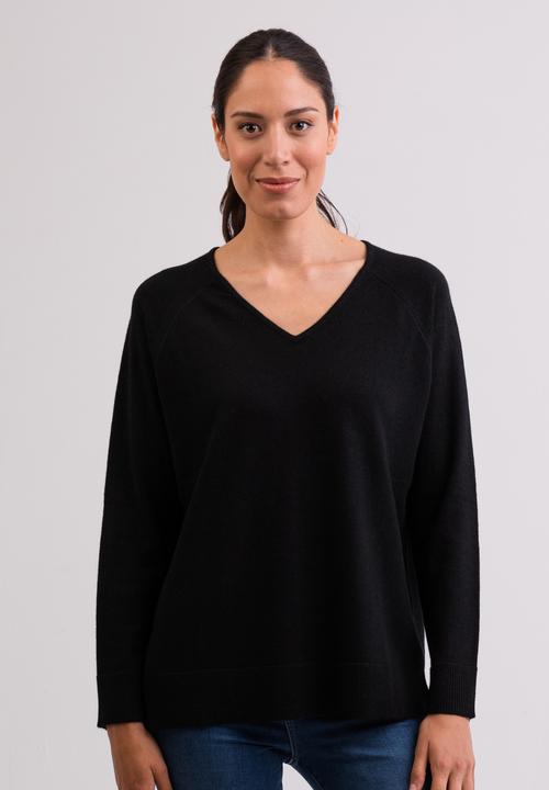 Image du produit Cash-Mere Kaschmir V-Ausschnitt Pullover mit Seitenschlitzen (M)