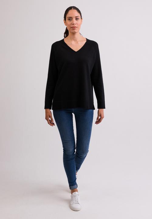 Image du produit Cash-Mere Kaschmir V-Ausschnitt Pullover mit Seitenschlitzen (M)