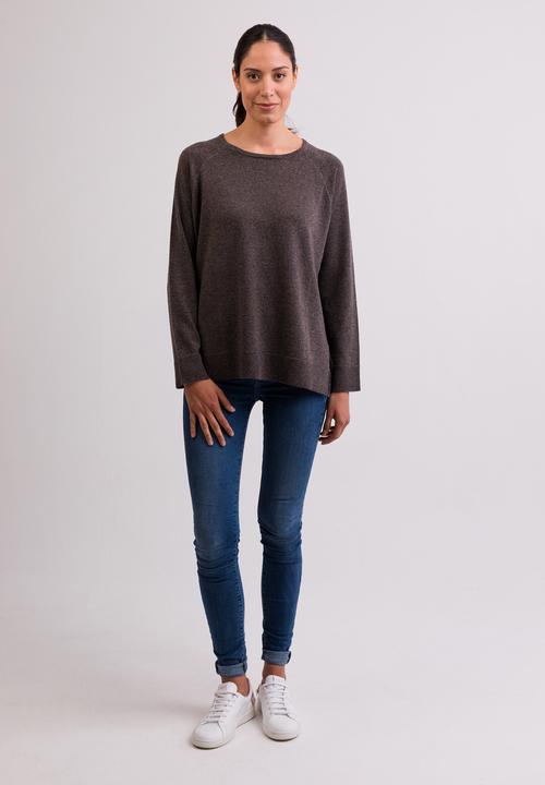 Immagine prodotto Cash-Mere Kaschmir Rundhals Pullover mit Seitenschlitzen (M)