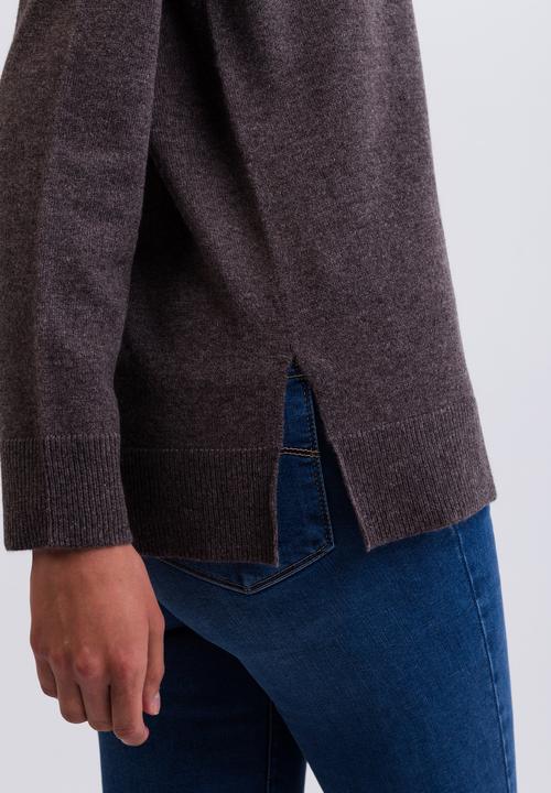 Immagine prodotto Cash-Mere Kaschmir Rundhals Pullover mit Seitenschlitzen (M)