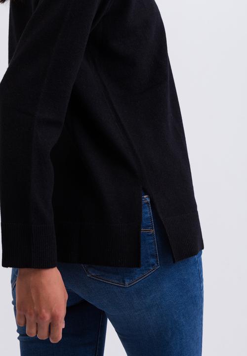 Produktbild Cash-Mere Kaschmir Rundhals Pullover mit Seitenschlitzen (XS, XL)