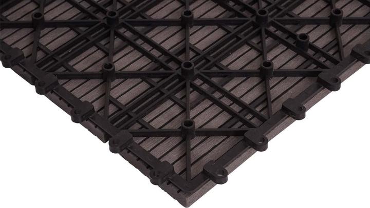 Immagine prodotto Swisshandel24 WPC Piastrella angolare per pavimento Rodano + bordo, terrazza effetto legno, 30x30cm Premium (1 x, 30 x 30 cm)