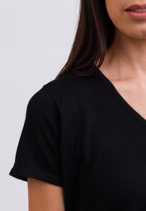 Actual product image Cash-Mere Kaschmir T-Shirt mit V-Ausschnitt (L)