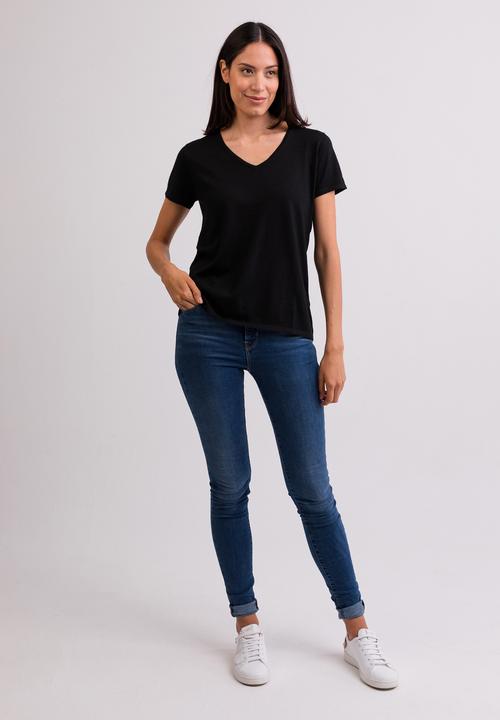 Actual product image Cash-Mere Kaschmir T-Shirt mit V-Ausschnitt (L)