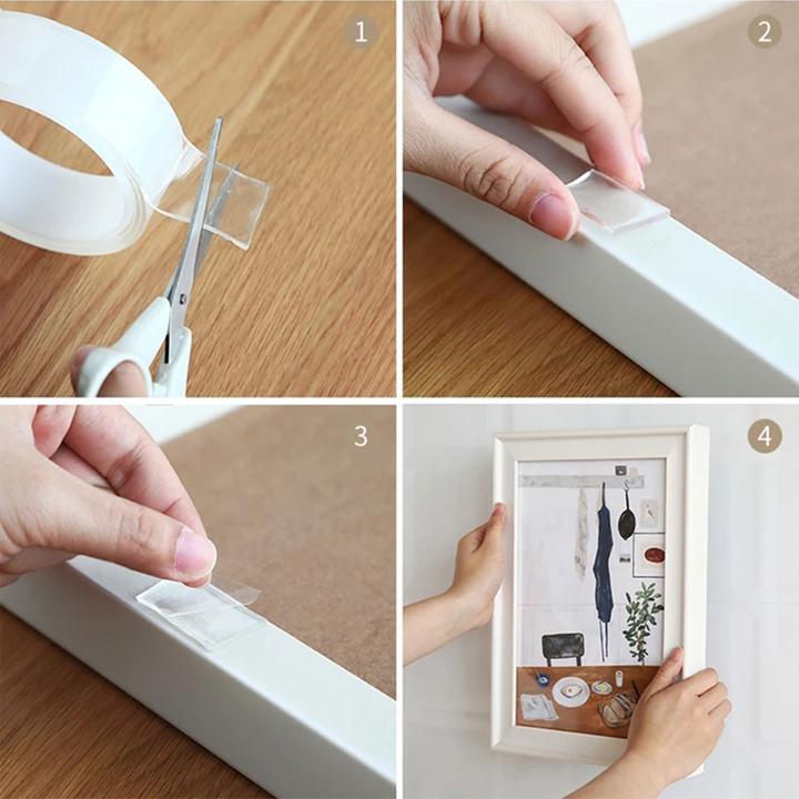 Produktbild Werkstein Doppelseitiges Nano Klebeband Wasserdicht / Wiederverwendbar 2er Set (20 mm)