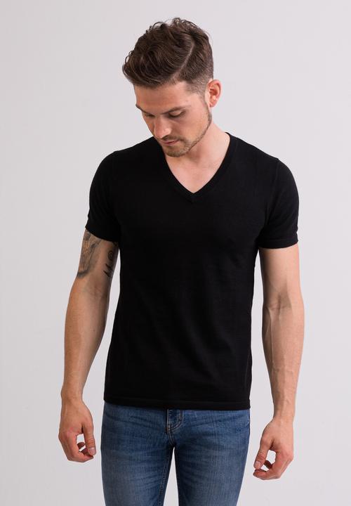 Cash-Mere Kaschmir T-Shirt mit V-Ausschnitt