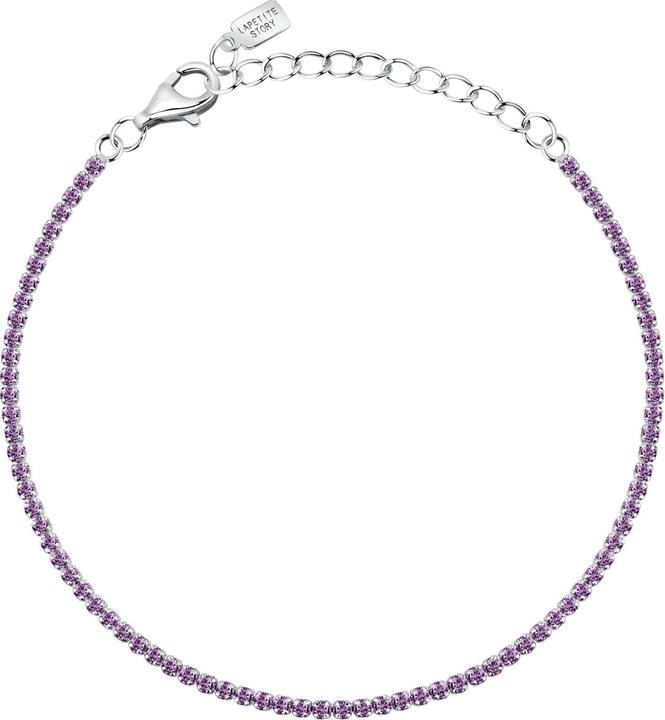 La Petite Story - Silver tennis bracelet with pink zircons Silver LPS05AWV64 (19 cm, Silber 925)
