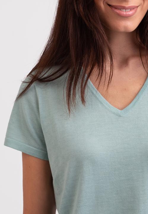 Actual product image Cash-Mere Kaschmir T-Shirt mit V-Ausschnitt (XL)