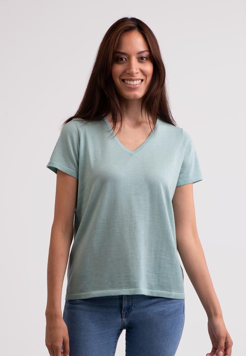Cash-Mere Kaschmir T-Shirt mit V-Ausschnitt